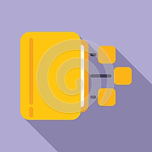Folder filter search icon flat vector. Home download