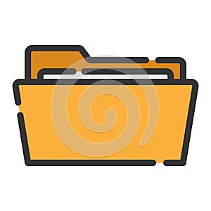 Folder flat icon, vector