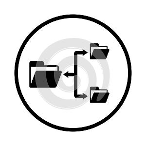 Folder, folder structure icon. Black vector sketch