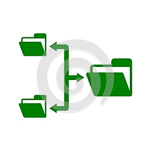 Folder, folder structure icon. Green vector sketch