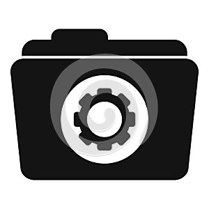 Folder gear icon simple vector. Web ui