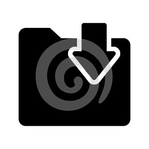 Folder glyph flat vector icon