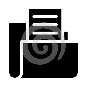 Folder glyph flat vector icon