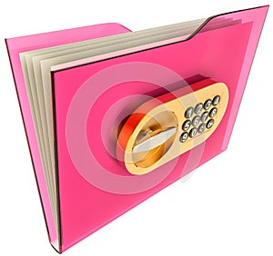 Folder with golden lock