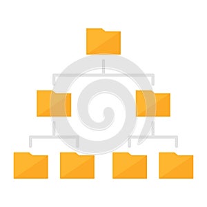 Folder Hierarchy Structure Colored Icon