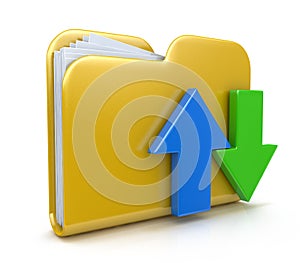 Folder icon and arrows