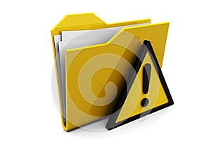 Folder icon and attention sign