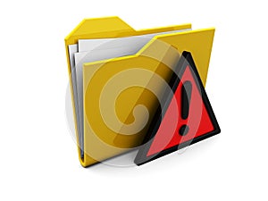 Folder icon with attention sign