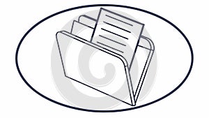 Folder Icon with Documents Outline Style Vector, vector design Generative AI
