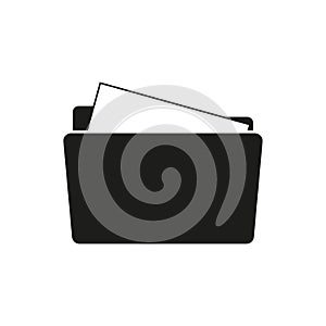 Folder icon. Folder with documents icon. Vector illustration. Eps 10.