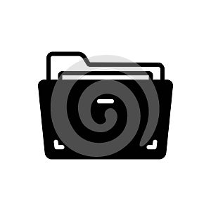 Black solid icon for Folder, file and binder