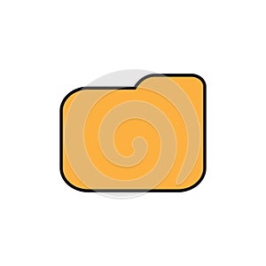Folder icon flat isolated on white background for web site design