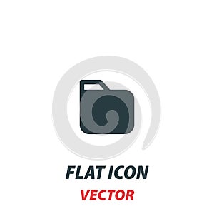 Folder icon in a flat style. Vector illustration pictogram on white background. Isolated symbol suitable for mobile concept  web