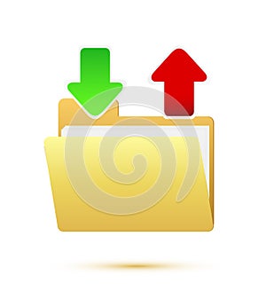 Folder icon with green and red arrow