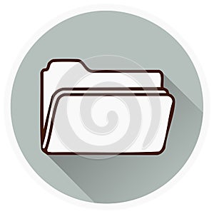 Folder icon illustration with shadow on grey background