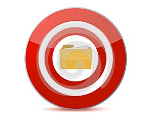 Folder icon inside a target illustration design