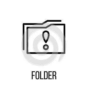 Folder icon or logo in modern line style.