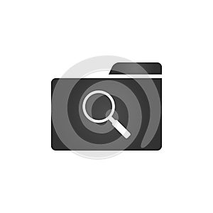 Folder Icon with magnifying glass in trendy flat style isolated on white background, for your web site design, app, logo, UI. Vect