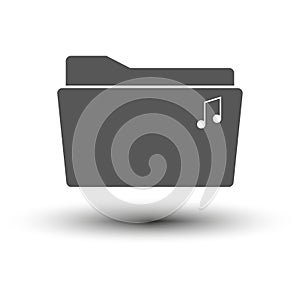 Folder icon for music. Vector illustration. EPS 10.
