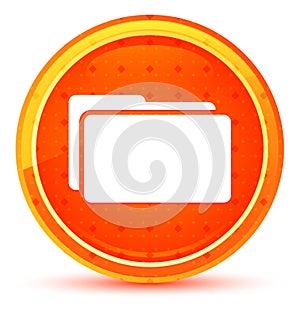 Folder icon natural orange round button