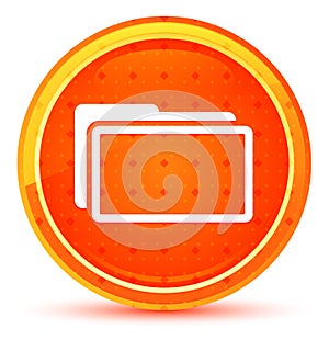 Folder icon natural orange round button