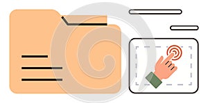 Digital File Access Concept with Folder and Touchscreen Interaction