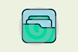 Folder icon. icon related to UI elements. suitable for web site, app, user interfaces,element, printable etc. flat line icon style