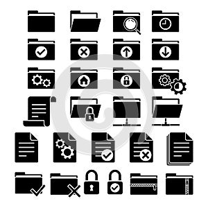 folder icon set black color style