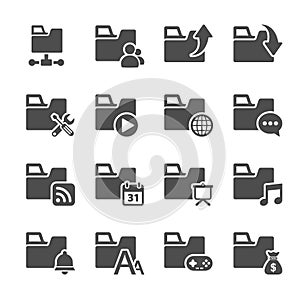 Folder icon set 3, vector eps10