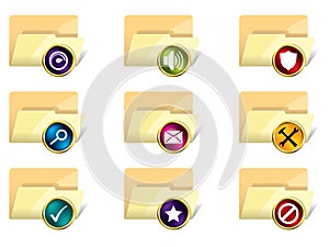 Folder icon set of 9