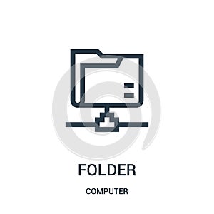 folder icon vector from computer collection. Thin line folder outline icon vector illustration