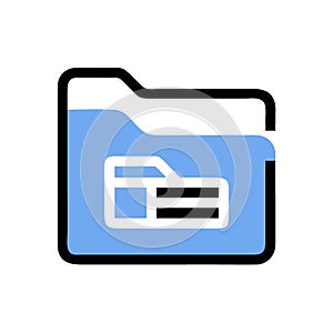 Folder icon vector graphic flat style