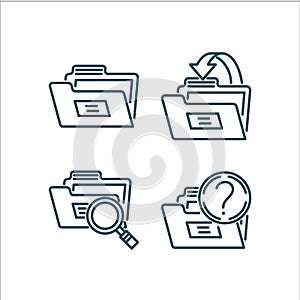 Folder Icon Vector Line Art