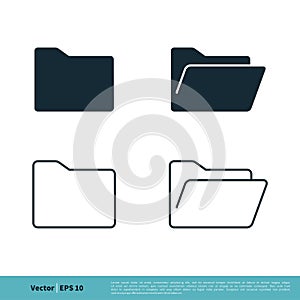 Folder Icon Vector Logo Template Illustration Design. Vector EPS 10