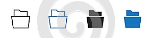 Folder icon Vector set outline