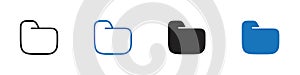 Folder icon Vector set outline