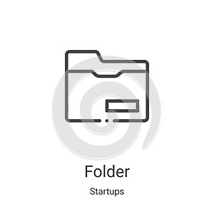 folder icon vector from startups collection. Thin line folder outline icon vector illustration. Linear symbol for use on web and