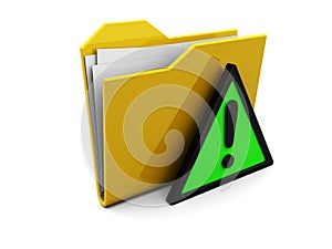 Folder icon and warning sign