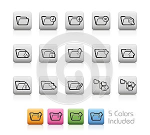 Folder Icons - 1 -- Outline Buttons