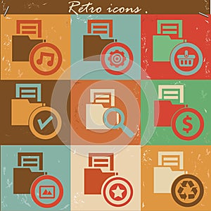 Folder icons,Retro style