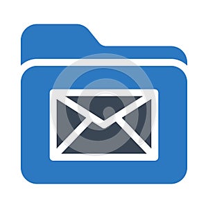 Folder inbox vector  glyph color icon