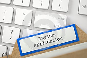 Folder Index with Asylum Application. 3D.