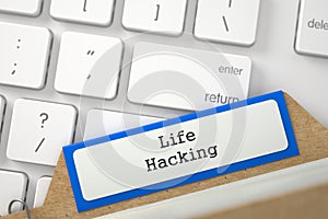 Folder Index with Life Hacking. 3D.