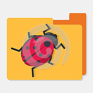 Folder infected by the virus concept symbol vector illustration