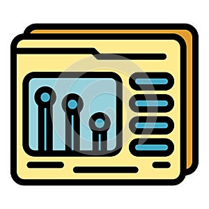 Folder interaction icon color outline vector