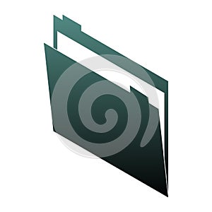 Folder isometric symbol blue lines