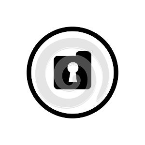Folder and keyhole logo design, secret document icon, folder and lock symbol