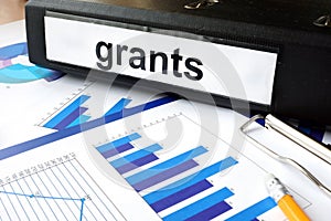 Folder with the label grants