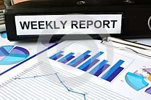 Folder with the label weekly report