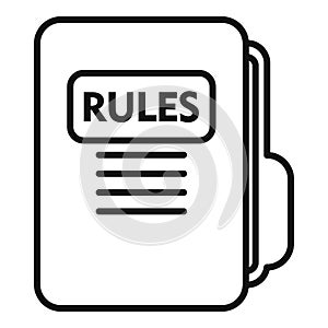 Folder legal rules icon outline vector. Regulated products photo